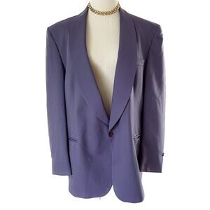 Vintage 70s purple shawl collar tuxedo formal evening jacket size 44R / XL